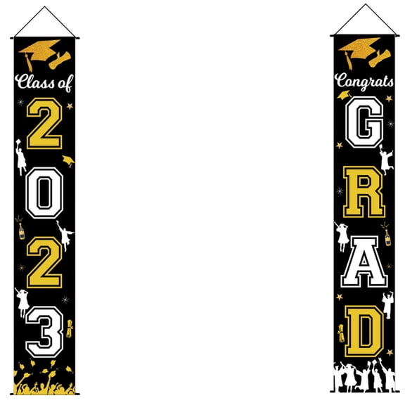 BNNG 2023 Graduation Decorations, Class of 2023 Graduation Porch Sign Door Banner Door Cover Garden Outdoor Banner Hanging Banner Flag for High School and College Graduation Party Decorations
