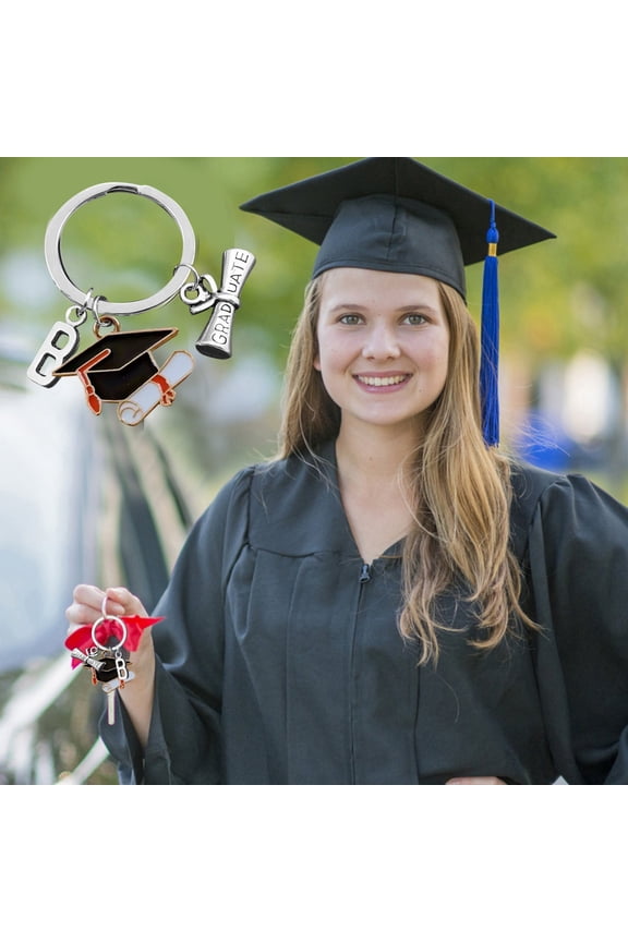 2024 Graduation Gifts Keychain For Women Graduation Keychain For Her Him Initial Graduation Gift For Classmates 1PC A-Z 26 Alphabet Graduation Keychain Key Ring Keychain Ring
