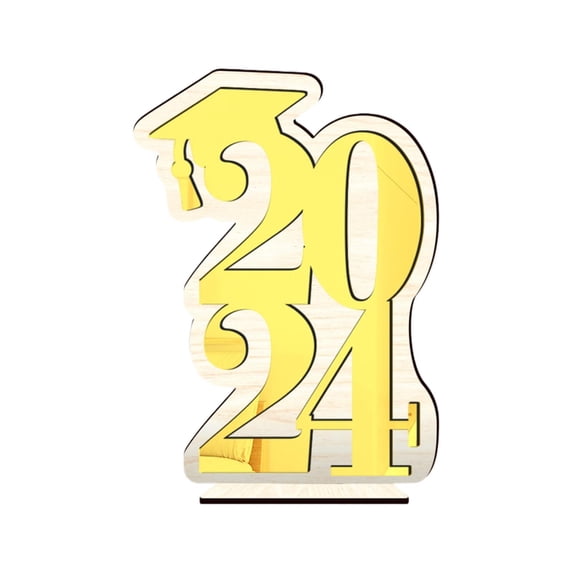 BNNG 2024 Graduation Party Decoration Wooden Congratulate Graduation Table Toppers Centerpieces Decoration for High School College Graduation Party Supplies Photo Booth Props