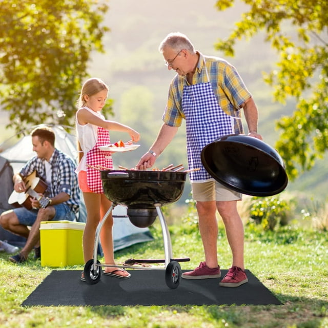 BNNG 47x39 in Under Grill Mat for Outdoor Grill - Fireproof BBQ Mats for Grilling to Protect The Deck, Patio, Pavers - Easy to Clean Indoor Fireplace Mat