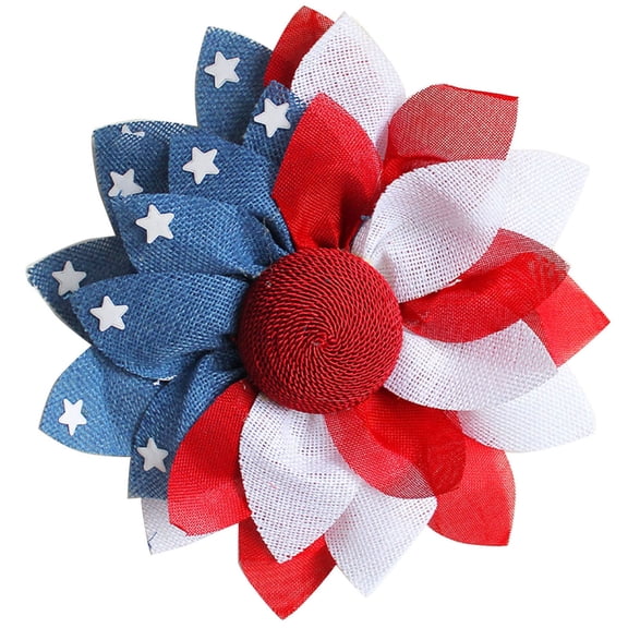 BNNG 4th of July Wreath for Front Door Fourth of July Door Wreaths Patriotic Wreath, American Flag Wreath Ornaments Reef Patio Outside School Flower Daisy Kitchen Farmhouse Handmade Wedding