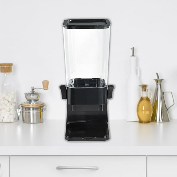 BNNG 5.5L Cereal Dispenser Countertop Cereal Containers Storage Organization and Storage Containers for Kitchen, Grains, Nuts, Snack,Oatmeal, Pet food, White and Black