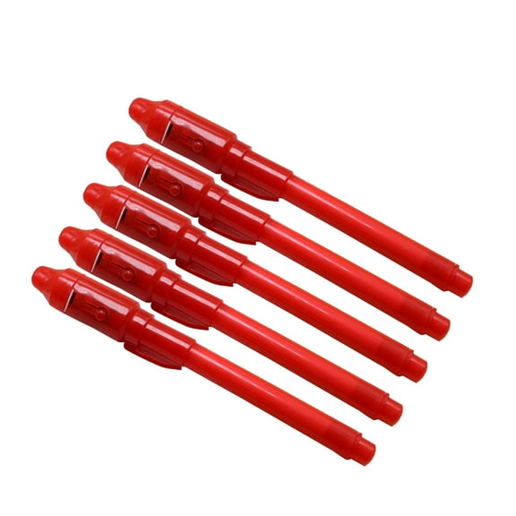 BNNG 5pcs Invisible Ink Pen with UV Light Magic Marker for Secret Messages, Writing Information for Birthdays, Easter, Hallow-een, Christmas Gifts for Students UV Currency Detector Lamp Pen