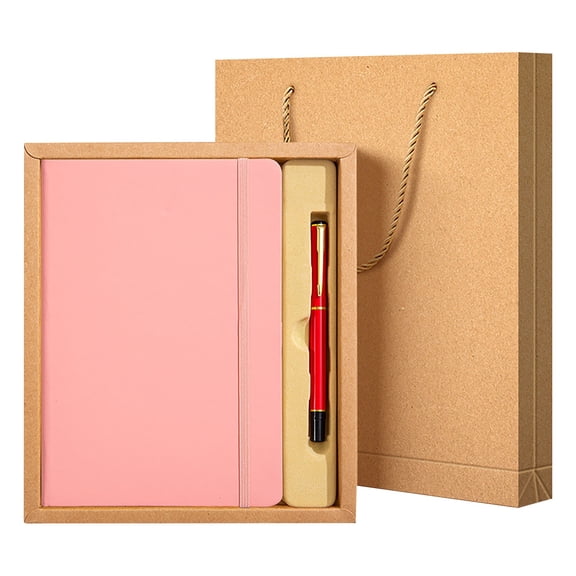 BNNG A5 Lined Leather Notebook and Pen Set with Gift Box, 200 Pages Refillable Journal, Hardcover Daily Diary for Men and Women Business Travel Personal Writing