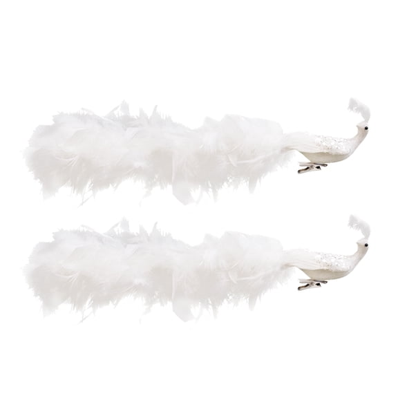 BNNG Artificial Birds, Artificial White Doves Simulation Foam White Feathered Artificial Birds Doves Clip On Ornament for Christmas Tree Decorations, Wedding, Wreaths & Crafts