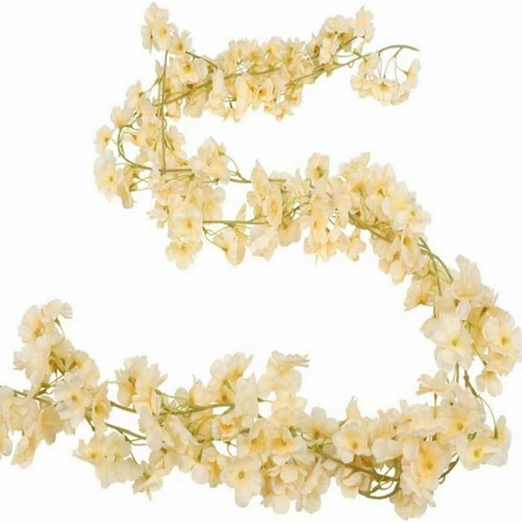 BNNG Artificial Cherry Blossom Garland – Hanging Silk Flower Vine for Wedding, Party & Home Decor – Kawaii Pink Cherry Blossom for Wall, Ceiling & Spring-Themed Events