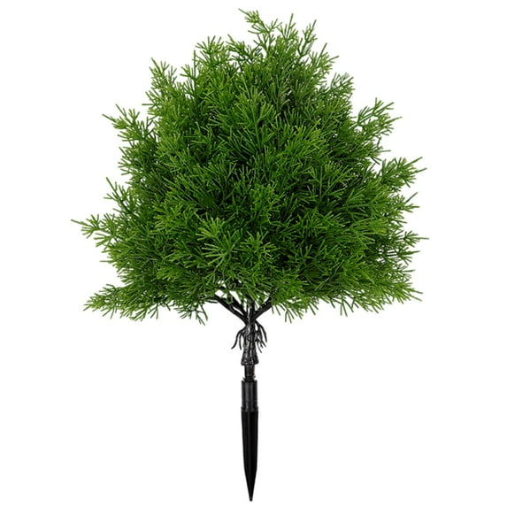 BNNG Artificial Cypress Topiary Shrubs, UV-Resistant Faux Outdoor Plants with Ground Spikes — Realistic Cedar Bushes for Porch, Patio, Garden, Yard Décor - Easy to Install