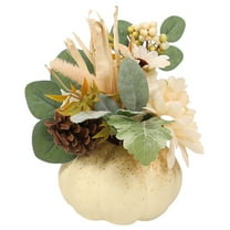 BNNG Artificial Fall Flowers Bouquet, Fall Fake Mums Pumpkin Flower Arrangements Decor for Home Wedding Bouquets Kitchen Table Vase Centerpieces Halloween Party Autumn Decoration