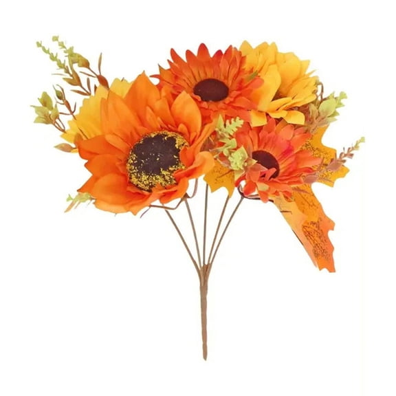 BNNG Artificial Fall Flowers Floral Arrangement Fake Floral Stems Autumn Maple Leaves Branches Fall Silk Bouquets with Sunflower Pine Cones for Thanksgiving Home Table Wedding Decor,13.8"