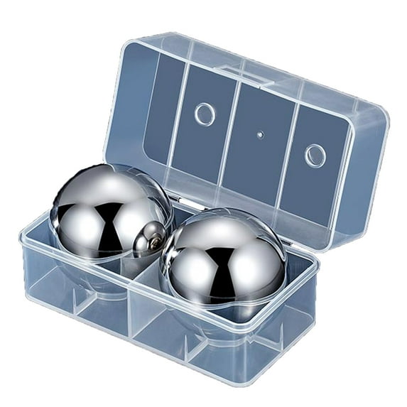 BNNG Balls Reusable Stainless Steel Metal Ice Sphere Cubes Beverage Chilling Rocks Whiskey Stones for Red Wine, Bar Beer, Scotch, Vodka Drinks Stainless Spherical Ice Stone