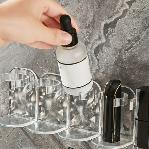 BNNG Bathroom Organizers Plastic Wall Rack And Storage Hooks For Hanging Wall Hooks Bathroom Accessories Apartment Bathroom Organizer White 9.6x2.7inchs