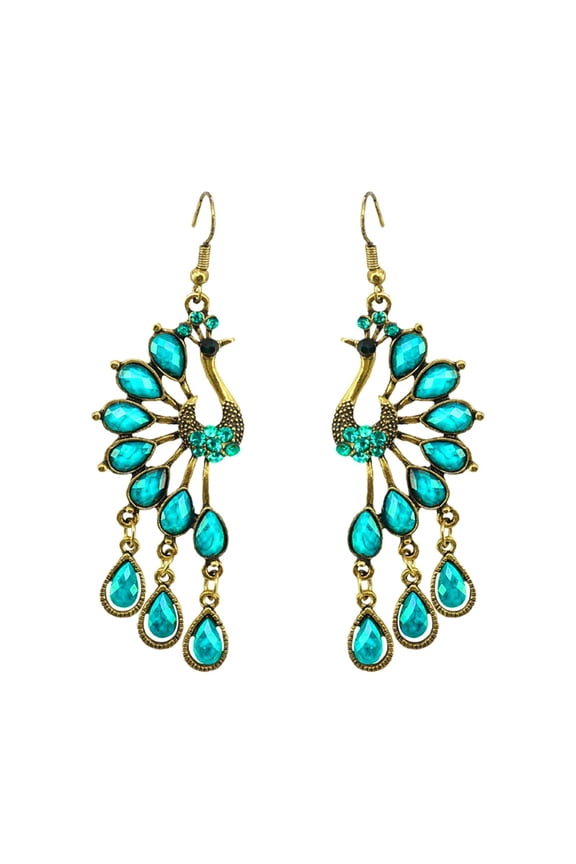 Beaded Statement Earrings Graphic Print Earrings Retro National Wind Earrings European And American Fashion Boho Color Resin Rhinestone Earrings Female Cz Stud Earrings