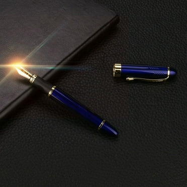 BNNG Black Fountain Pen Set, Journaling, Calligraphy, Smooth Writing Pens, Perfect for Men and Women Matte Frosted Deluxe Black Fountain Pen Extra Fine Nib Fountain Pen Set