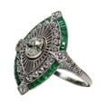 thumbnail image 1 of BNNG Boho Turquoise Diamond Rings Statement Carved Green Turquoise Finger Joint Rings Finger Ring Turquoise Jewelry Sparkling Natural Gemstone t for Women Men, 1 of 6