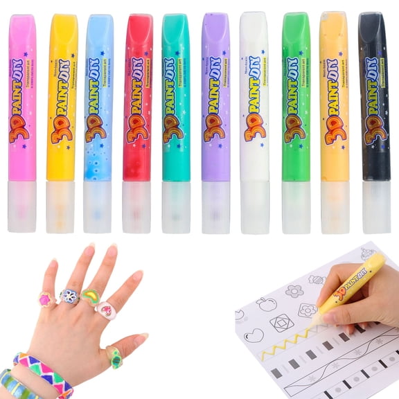 BNNG Bubble Puffy Pens 3D Art Kit for Girls | Create Raised 3D Puffy With Bubble Pens, Includes 10 Vibrant Colors, Dries With Fun Texture, Great For Crafts School Projects