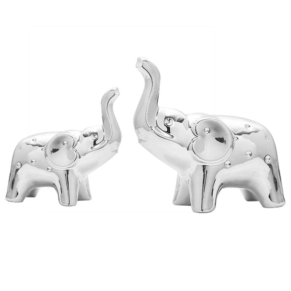 BNNG Ceramic Animal Figurines Ornaments, Elephant Statues Home Decor Small Decorative Accents For Shelves Livingroom Bedroom And Office Gold Home Decor Sculptures and Statues Handmade Artware Gifts