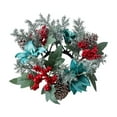 thumbnail image 1 of BNNG Christmas Candle Rings Wreaths,Christmas Poinsettia Berry Candle Rings Wreath Kitchen Cabinet Xmas Wreaths Table Centerpieces Mini Rings Candle Holder for Pillars Window Chair Wall Decor, 1 of 7
