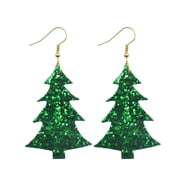 4 Pairs Christmas Acrylic Stud Earrings For Women - Cute Holiday Tree, Cat, Wreath & Biscuit Designs