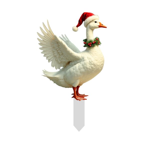 BNNG Christmas Duck Goose Yard Signs with Stakes Decorations Xmas Outdoor Yard Chicken Signs Lawn Decor Waterproof Christmas Patio Signs Ornaments for Lawn Garden Patio Home Backyard Decor
