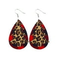 thumbnail image 1 of BNNG Christmas Leather Earrings Faux Leather Earrings Boho Leather Earrings Christmas Fashion Trend Personality Leather Pattern Drop Earrings Jewelry Gift Chritmas Stud Earrings, 1 of 1