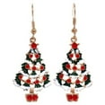 thumbnail image 1 of BNNG Christmas Oil Painting Earrings Christmas Color Cartoon Jewelry Cute Christmas Tree Earring Christmas Atmosphere Ornaments Chritmas Ornament Earrings Christmas Present Earrings, 1 of 2