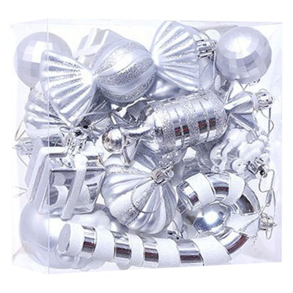 BNNG Christmas Ornaments Set, Shatterproof Plastic Balls Baubles Decor, Hanging Bulbs for Xmas Tree Decorations Party with String, Assorted Designs for Holiday Tree and Home Decor,16 Pack