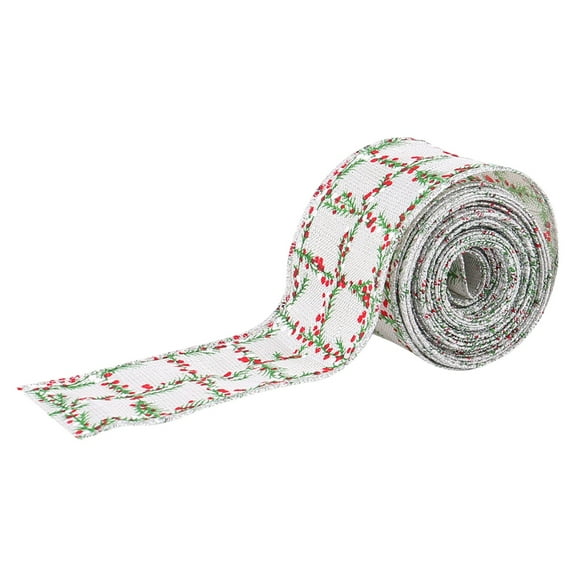 BNNG Christmas Plaid Ribbon, 2 Inch x 5 Yard Woven Edge Gingham Ribbon for Gift Wrapping Crafts Party Home Decoration, Bow Making, Gift Packaging Craft Production Supplies