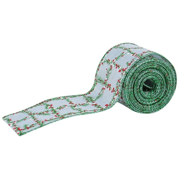 BNNG Christmas Plaid Ribbon, 2 Inch x 5 Yard Woven Edge Gingham Ribbon for Gift Wrapping Crafts Party Home Decoration, Bow Making, Gift Packaging Craft Production Supplies