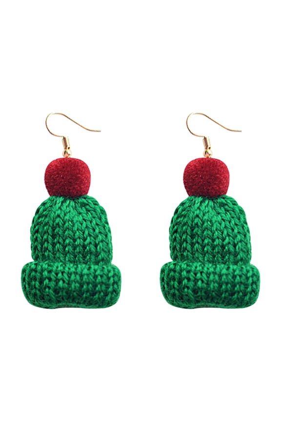Christmas Sweater Earrings Christmas Creative Earrings Earrings Cute Wool Wool Ball Knitted Hat Earrings Ear Hook Chritmas Stocking Earrings Christmas Sparkle Earrings