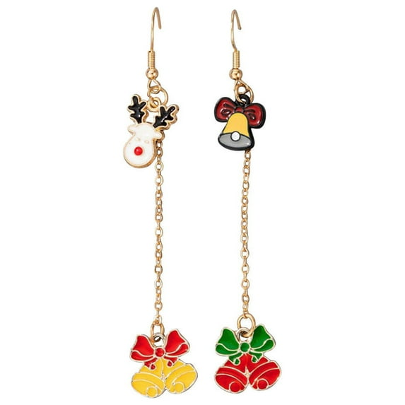 BNNG Christmas-Themed Oil Drop Earrings Colorful Christmas Earrings Vintage Christmas Earrings Festive Red And Green Style Snowman Candy Santa Earrings Earrings Holiday Earrings