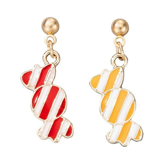 BNNG Christmas-Themed Oil Drop Earrings Colorful Christmas Earrings Vintage Christmas Earrings Festive Red And Green Style Snowman Candy Santa Earrings Earrings Holiday Earrings