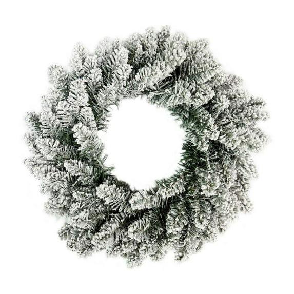 BNNG Christmas Wreath - Pre-Lit Snow Flocked Christmas Wreath Artificial Decoration Wreath for Front Door Wall Window Indoor Outdoor Christmas Decorations