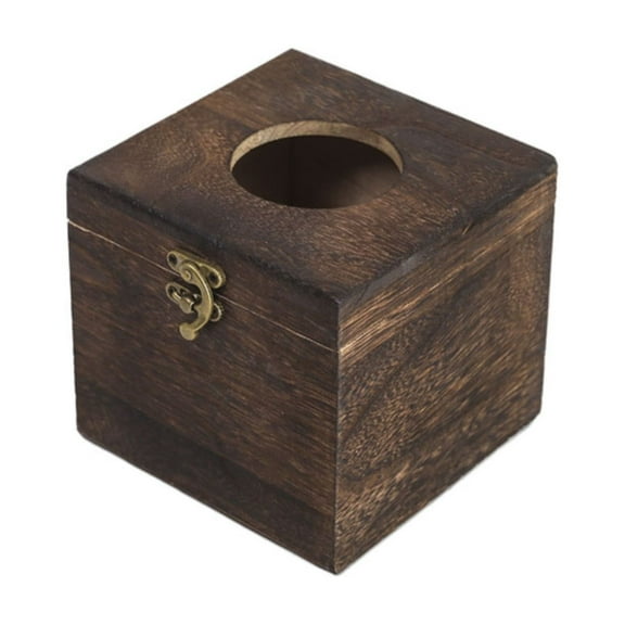 BNNG Clearance Bathroom Organizers and Storage over Toilet Tissue Box Retro Square Wooden Tissue Holder Decorative Tissue Cover for Home Car Automotive Home Office Decoration Toilet Paper Storage