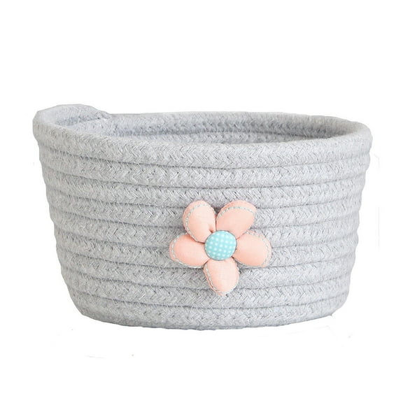 BNNG Clearance Small Woven Storage Baskets Cotton Rope for Classroom Light Color Boho Desktop Decor for Bedroom Living Room Makeup Small Item Desktop Organizer Craft Storage Containers