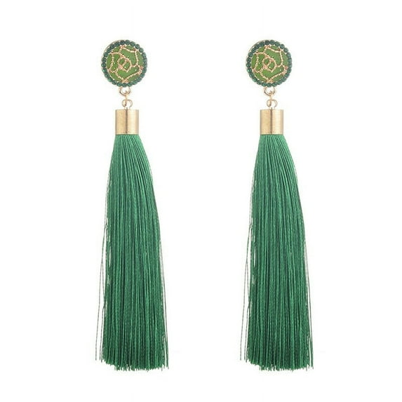 BNNG Colorful Tassel Earrings For Women Long Dangle Drop Statement Earrings Fashion Jewelry For Birthday Christmas Valentines Day Gift Female Halloween Playful Ear Danglers