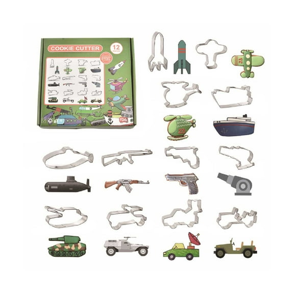 BNNG Cookie Cutter Shapes, 12 Pcs Stainless Steel Cutter Molds Set Cookie Stamp Mould DIY Baking Kitchen Tools Stainless Steel Cookie Molds Set Mini Cookie Cutters Metal Cookie Cutters