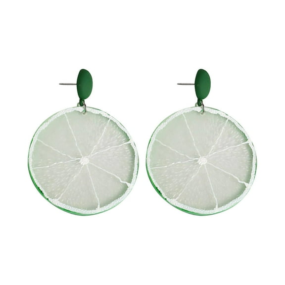 BNNG Cool Summer Lemon Earrings Feminine Personality Exaggerated Trendy Earrings 1 Pair Of Earrings Acrylic Dangle Earring Jewelry for Women Geometric Round Drop Dangle Earrings Boho Earring