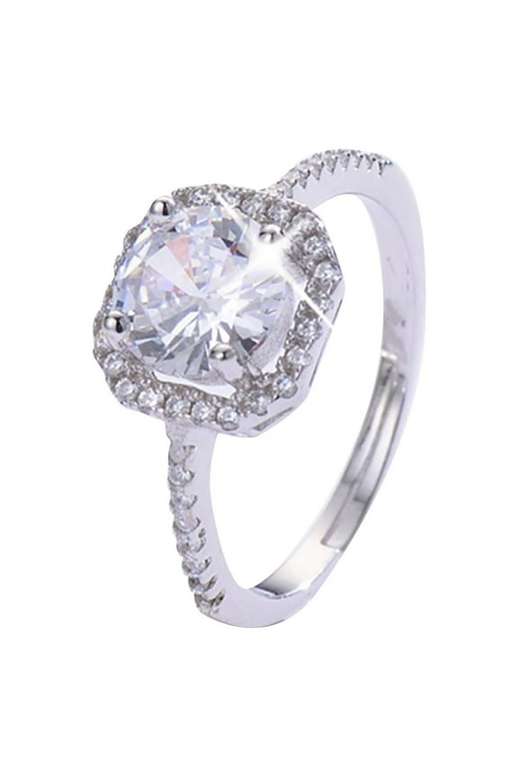 Couple Ring Opening Diamond Ring Wedding Ring Wedding Ring Male And Female Adjustable Engagement Ring Wedding Promise Silver Solitaire Rings for Women