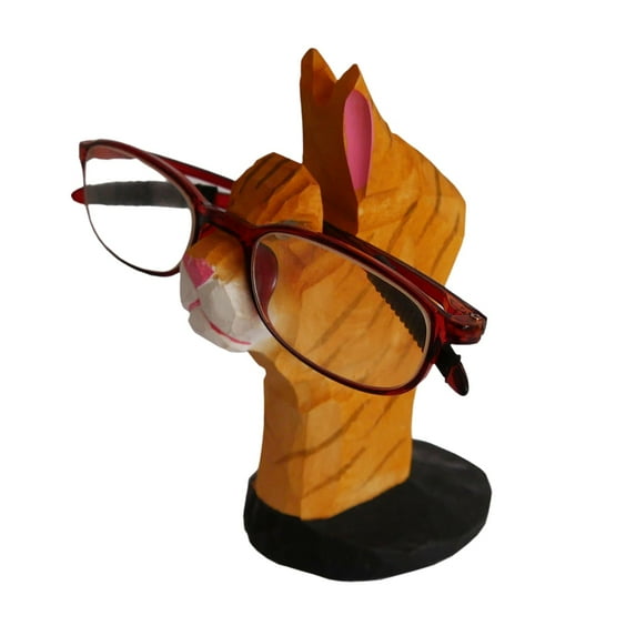 BNNG Creative Wood Hand Carved Eyeglass Holder Handmade Nose Stand for Office Desk Home Decor Gifts Cute Creative Animal Glasses Frame Wooden Animal Eyeglass Holder Display Stand