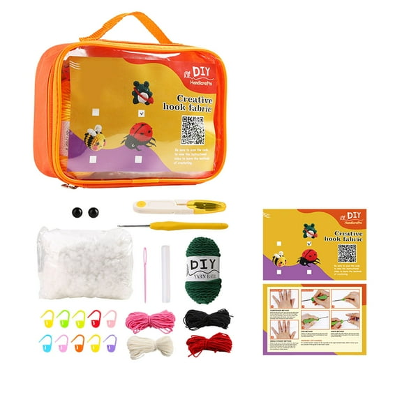 BNNG Crochet Kit for Beginners Adults Kids, Beginner Crochet Kit Make Variety Projects, Crochet Set Beginner Crochet Starter Kit Includes Yarn, Crochet Hooks, Bag, Book, Knitting & Crochet Supplies