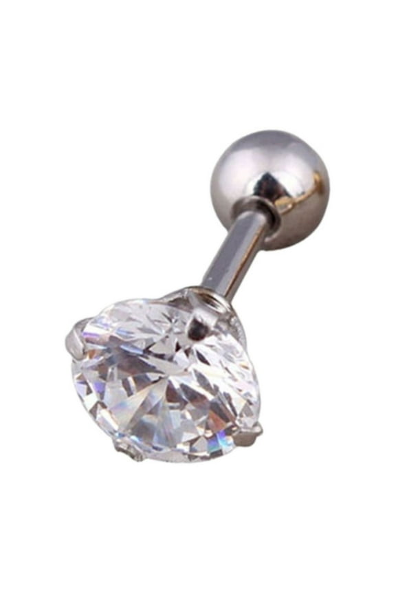 Crystal Stud Earrings For Women Barbell Dumbbell Titanium Stainless Steel Rhinestone Earrings Studded Earrings Jewelry Women'S Halloween Whimsical Ear Ornaments