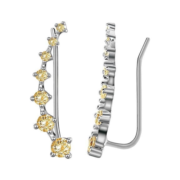 BNNG Crystal Stud Earrings For Women Bling Ear 7 Four Seven Star Zircon Jewelry French Ear Clip Women'S Halloween Pumpkin Ear Wraps Crystal Ear Cuff Earrings For Women