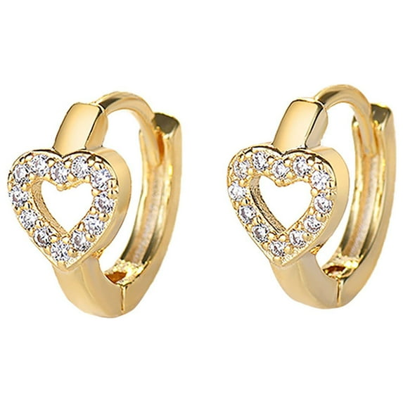 BNNG Stud Earrings For Women Heart Earrings Stud Earrings For Women Gold Plated Trendy Cubic Zirconia Jewelry Valentines Day Earrings Mothers Day Gifts Hop Jewelry