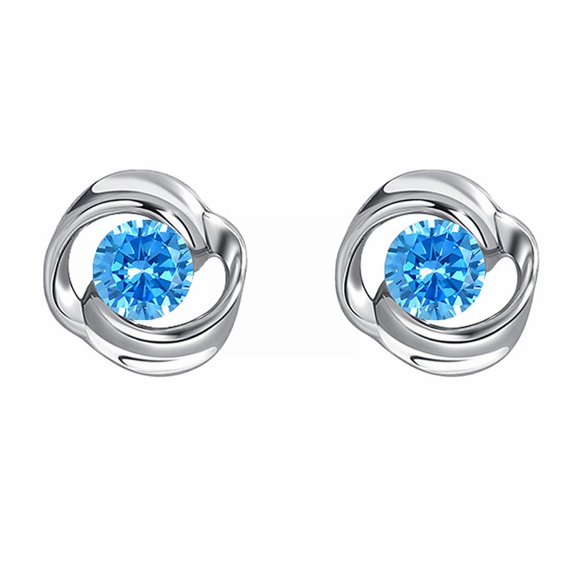 BNNG Crystal Stud Earrings For Women Ladies' Glamorous Rhinestone Ear Hoops Rose Love Pato Stone Earrings S925 Silver Needle Allergy Prevention Small Sea Heart Earrings Women'S Skeleton Ear Vines