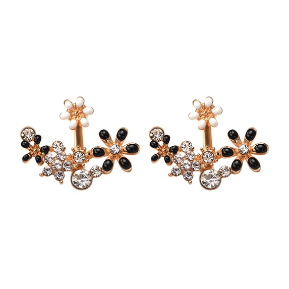 BNNG Cubic Zirconia Hoop Earrings Fashion Cubic Zirconia Earrings Fashion Small Fresh Sun Flower Inlaid Colored Diamond Small Flower Stud Earrings Cross Border Ear Jewelry