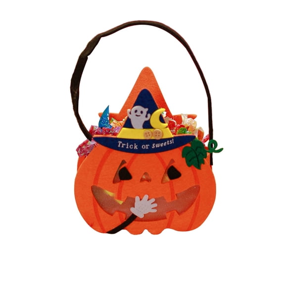 BNNG DIY Trick or Treat Bag Kit, Make Your Own Halloween Candy Bags Goodie Bags, Felt Craft with Stickers for Kids Halloween Party Favors - Party Supplies & Decoration