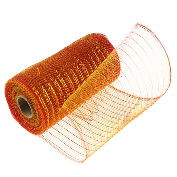 BNNG Deco Mesh 6Inch x 30 Feet Decor Mesh Ribbon with Metallic Foil Deco Mesh Wreath Supplies Ribbon Mesh Roll for Spring Wreaths, Swags, Craft, Party Deco, Gold Mesh Ribbon for Christmas Tree