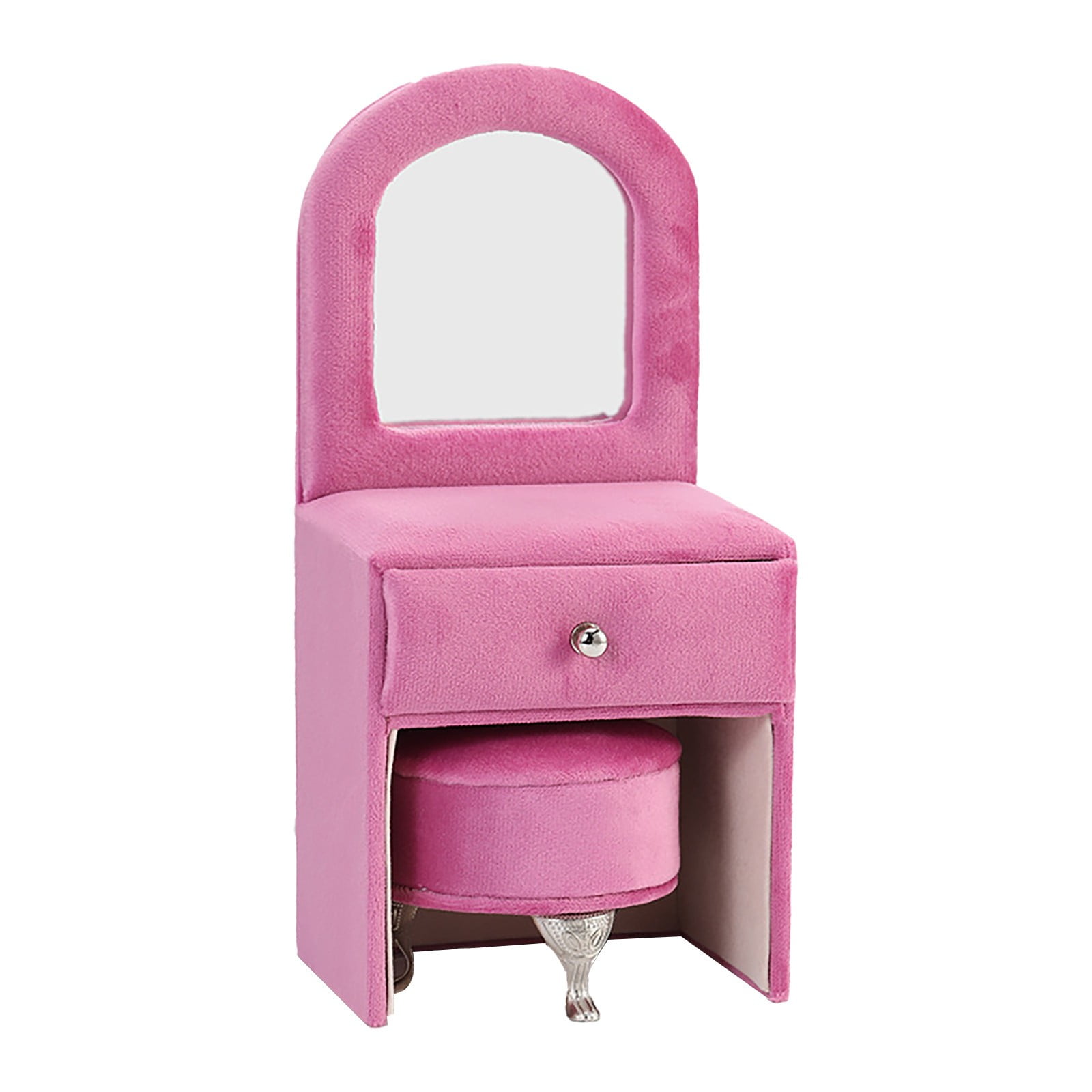 BNNG Dollhouse Furniture, Suitable For Jewelry Storage Boxes, Openable Rose Pink Sofa Jewelry Box Miniature Sofa Couch for Mini House Heart Shape Velvet Chair 1/6 Scale Mini Accessories