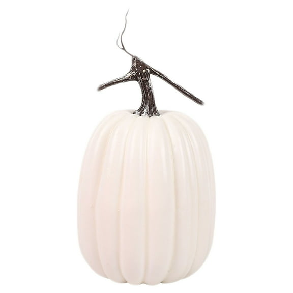 BNNG Fall Artificial Pumpkins Harvest Pumpkins Faux Foam Pumpkins - White/Black/Orange/Gold Craft for Fall, Christmas,Halloween, Thanksgiving, Realistic Thick Stem for Tabletop Display
