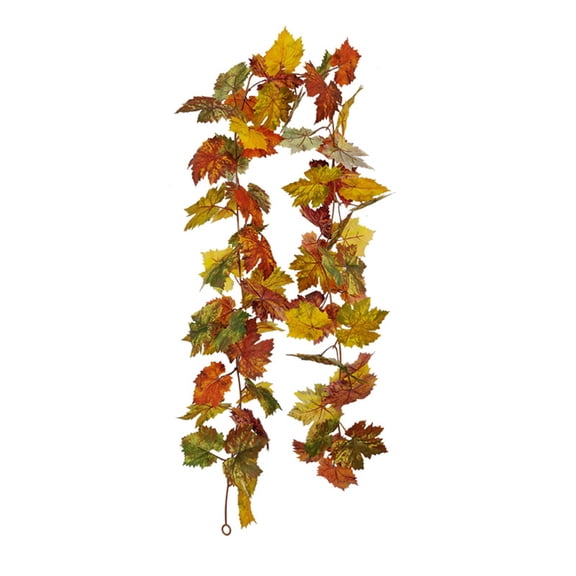 BNNG Fall Decor Festival Maple Leaf Rattan Decoration Christmas Party Wall Hanging Maple Leaf Rattan High-End Artificial Flower swag s Silk Flower Garland For Wedding Artificial Flower Vine